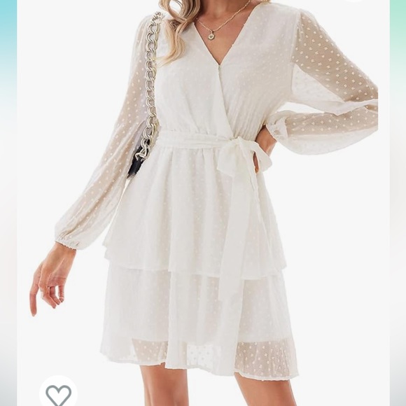 Grace Karin off white long sleeve dress. - Picture 2 of 3